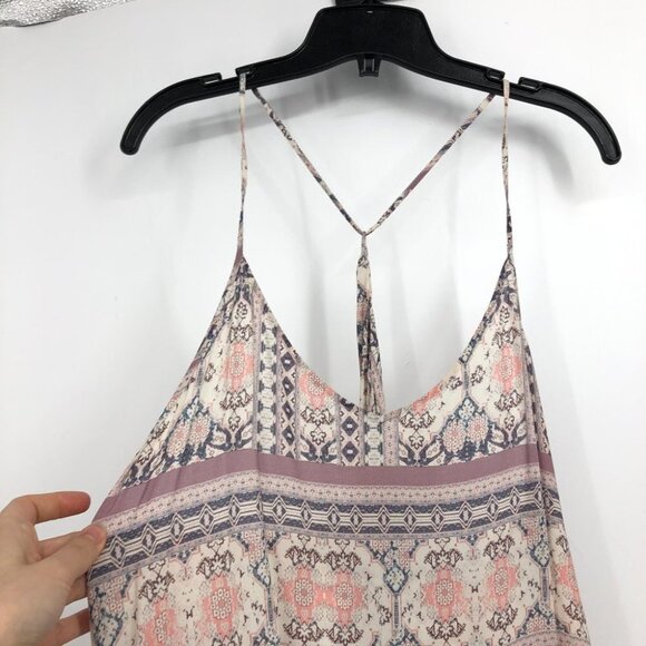 L*Space Remini hi-lo cream pink printed thin rayon maxi dress / cover-up SP - Picture 4 of 16